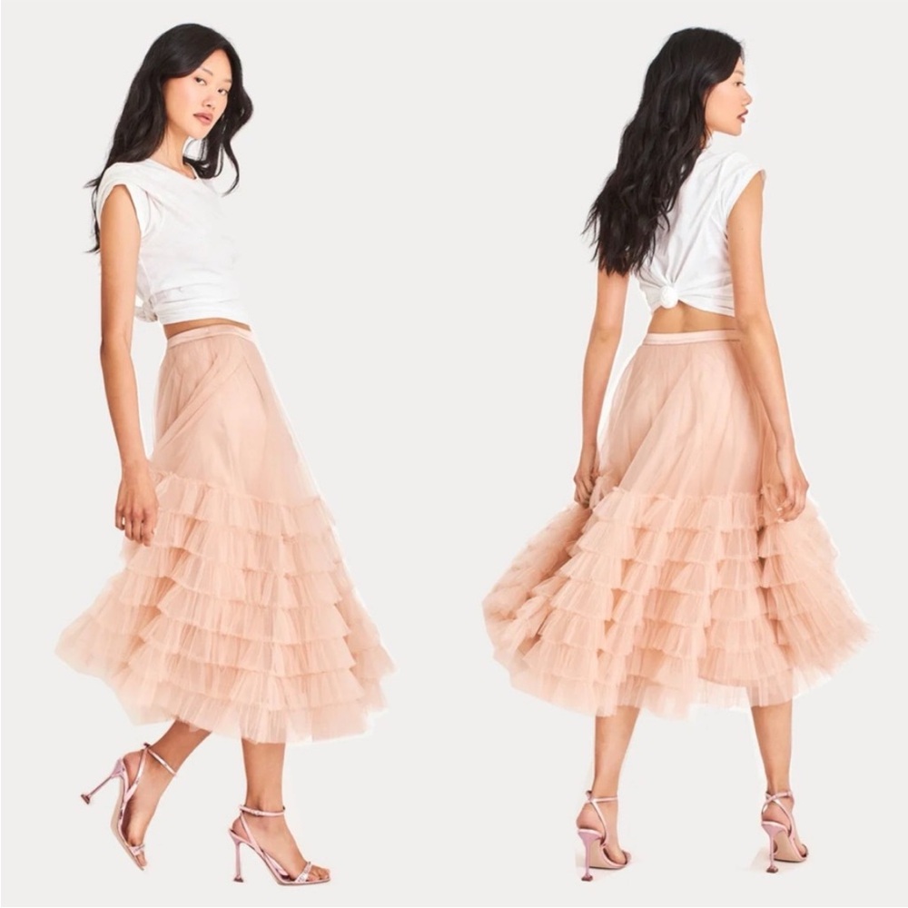 LOVESHACKFANCY MAXI TULLE SKIRT - Picture 4 of 5